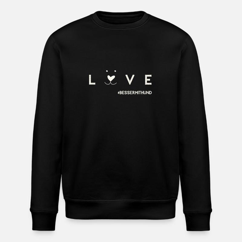besser mit Hund - Stanley/Stella Unisex Bio-Sweatshirt ROLLER - Schwarz