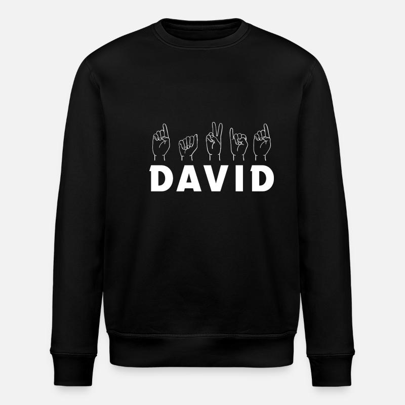 Sign Language David - Stanley/Stella ROLLER Unisex Organic Sweatshirt - black