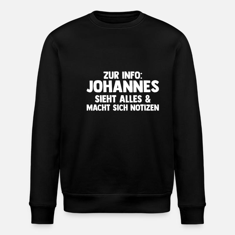 Johannes - Sweat bio ROLLER Stanley/Stella Unisexe - noir