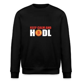 Bitcoin Hodl - Stanley/Stella Unisex Bio-Sweatshirt ROLLER - Schwarz - Vorne - Nik (191cm)