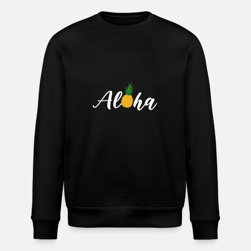 Pineapple Aloha - Stanley/Stella ROLLER Unisex Organic Sweatshirt - black