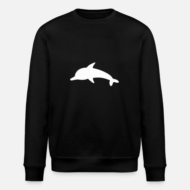 Delfin Delphine Schattenfigur - Stanley/Stella Unisex Bio-Sweatshirt ROLLER - Schwarz