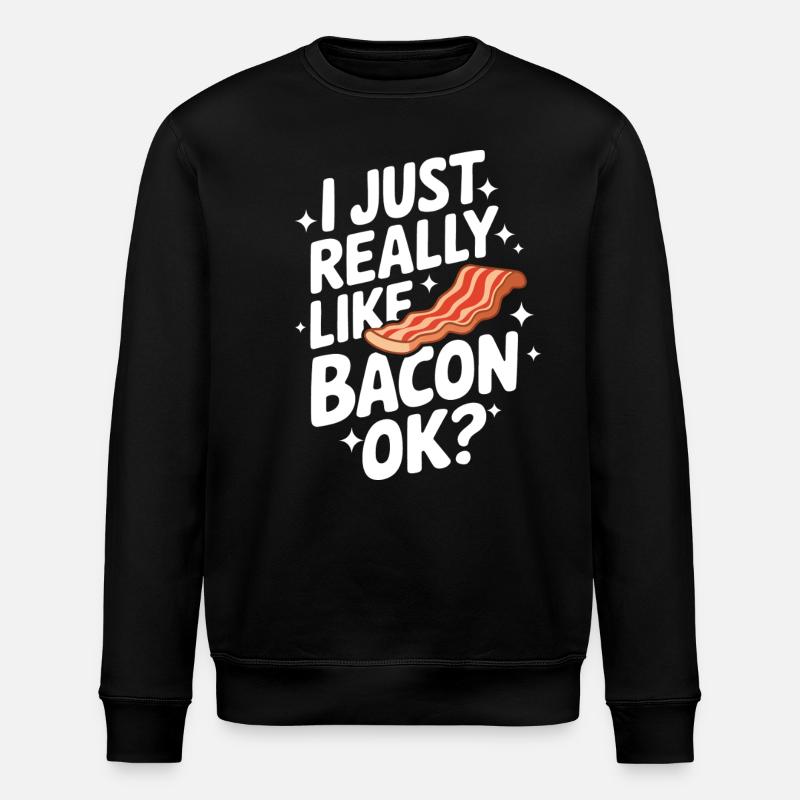 Bacon Breakfast Bacon - Stanley/Stella ROLLER Unisex Organic Sweatshirt - black