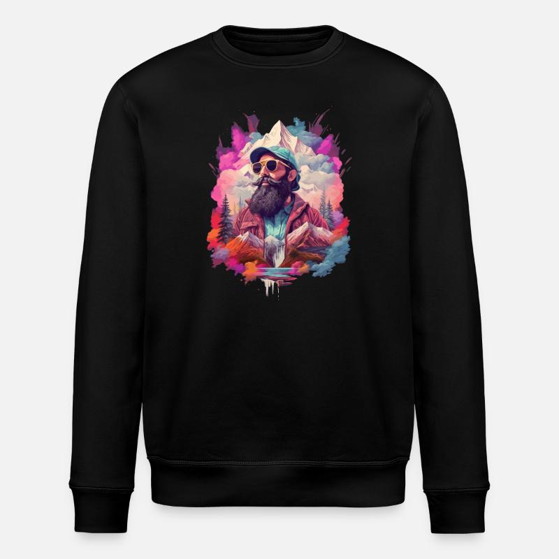 Wandern in den Bergen - Stanley/Stella Unisex Bio-Sweatshirt ROLLER - Schwarz