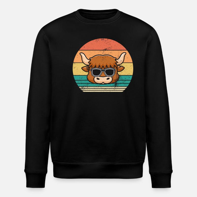 Bovins de buffle Bœufs - Sweat bio ROLLER Stanley/Stella Unisexe - noir