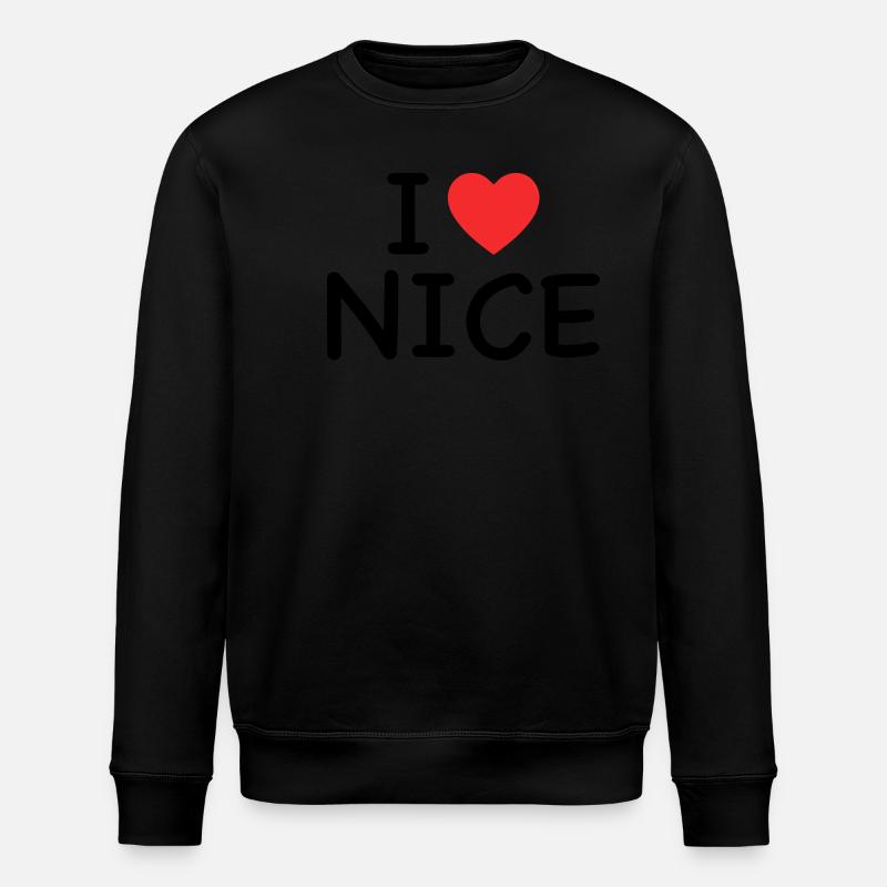 I Love Nice - J'aime Nice - Stanley/Stella ROLLER Unisex Organic Sweatshirt - black