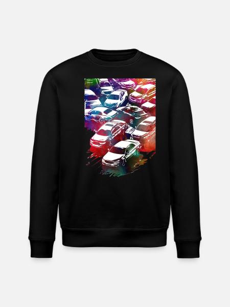 Cars racing #racing #sport - Stanley/Stella ROLLER Unisex Organic Sweatshirt - black