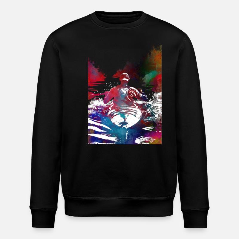 Kajaksport Kunst#Kajakfahren - Stanley/Stella Unisex Bio-Sweatshirt ROLLER - Schwarz