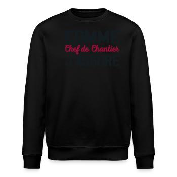 As Site Manager Humor Gift - Stanley/Stella ROLLER Unisex Organic Sweatshirt - black - Front - Nik (191cm)