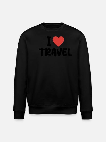 I Love Travel - Stanley/Stella ROLLER Unisex Organic Sweatshirt - black