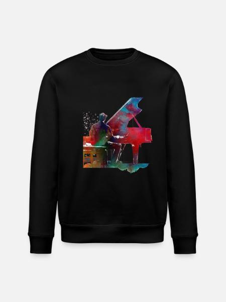 Pianist music art - Stanley/Stella ROLLER Unisex Organic Sweatshirt - black