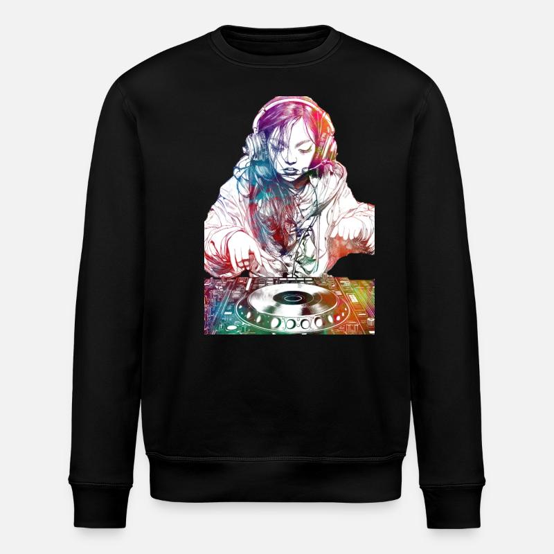 DJ Mädchen Musikkonsole - Stanley/Stella Unisex Bio-Sweatshirt ROLLER - Schwarz