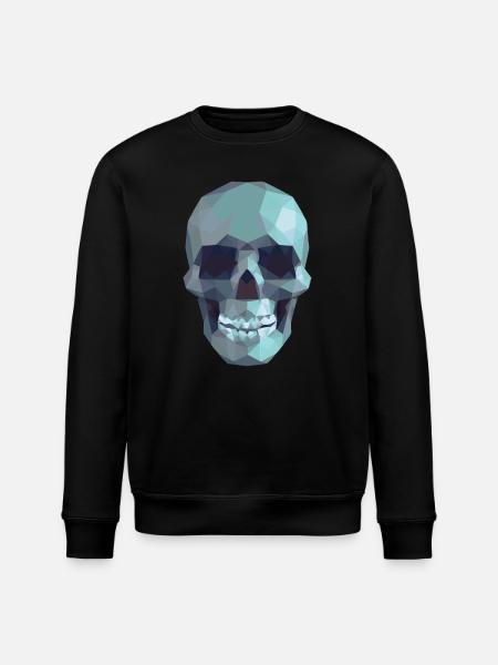 Low Poly Blue Skull – Geometrisch-Gotik-Stil - Stanley/Stella Unisex Bio-Sweatshirt ROLLER - Schwarz