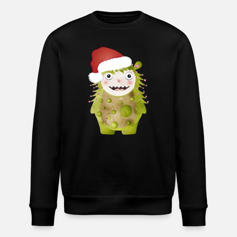 Joyeux monstre vert célébrant Noël - Sweat bio ROLLER Stanley/Stella Unisexe - noir