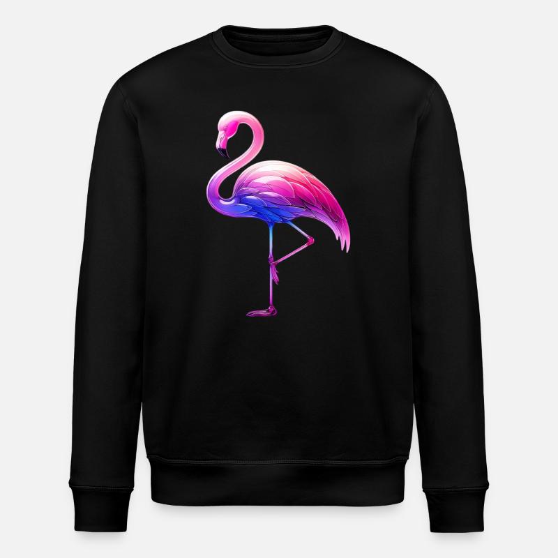 Rosa Flamingo - Stanley/Stella Unisex Bio-Sweatshirt ROLLER - Schwarz