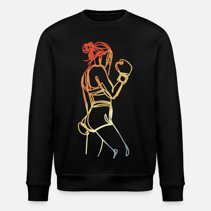 Female Boxer Retro - Stanley/Stella ROLLER Unisex Organic Sweatshirt - black