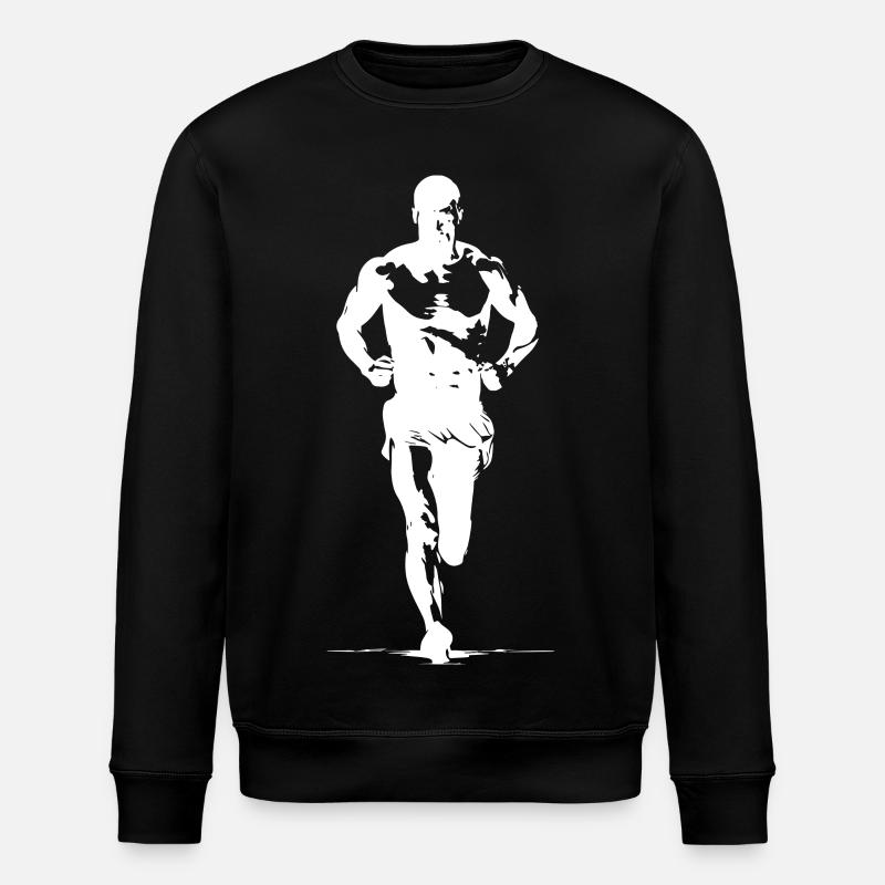 Marathon Runner Sketch - Stanley/Stella ROLLER Unisex Organic Sweatshirt - black