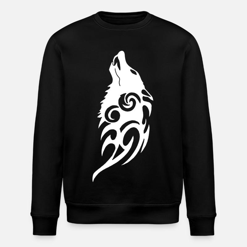 Ghost Wolf of the Forest - Stanley/Stella ROLLER Unisex Organic Sweatshirt - black