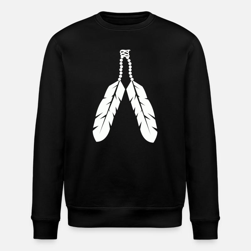 Indigeneischer Federanhänger Design - Stanley/Stella Unisex Bio-Sweatshirt ROLLER - Schwarz