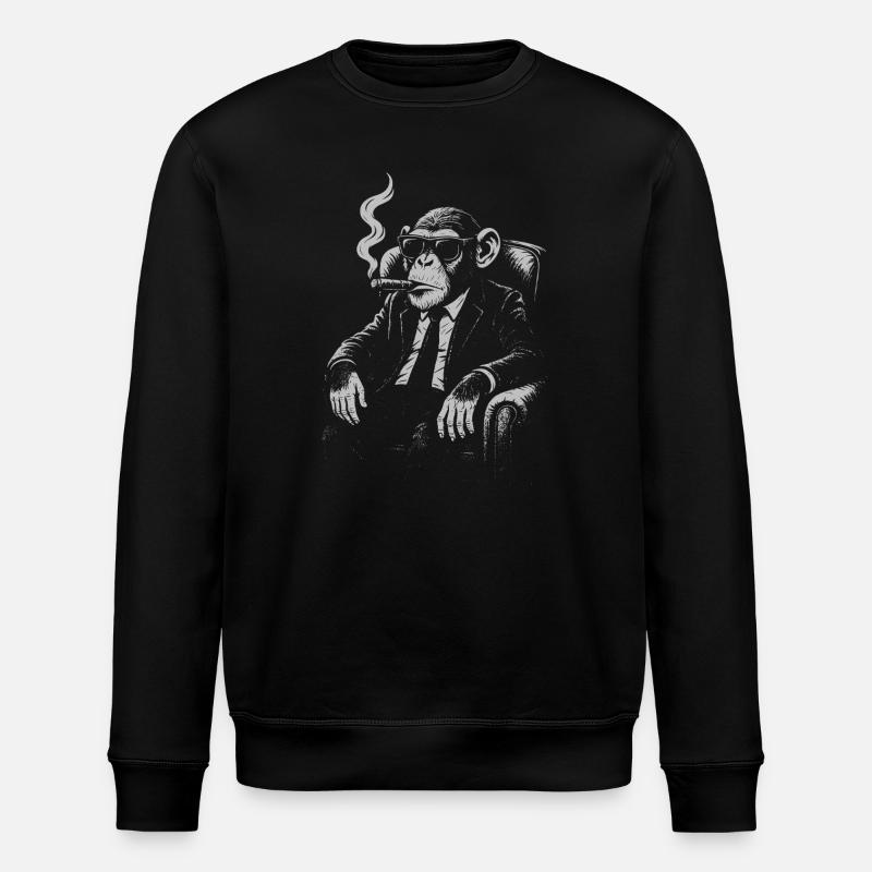 Cigare Singe En Costume - Sweat bio ROLLER Stanley/Stella Unisexe - noir