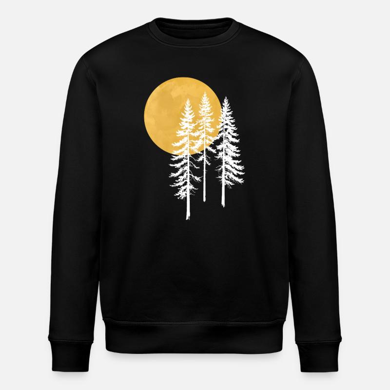Sonnenbeschienene Kiefern Silhouette - Stanley/Stella Unisex Bio-Sweatshirt ROLLER - Schwarz