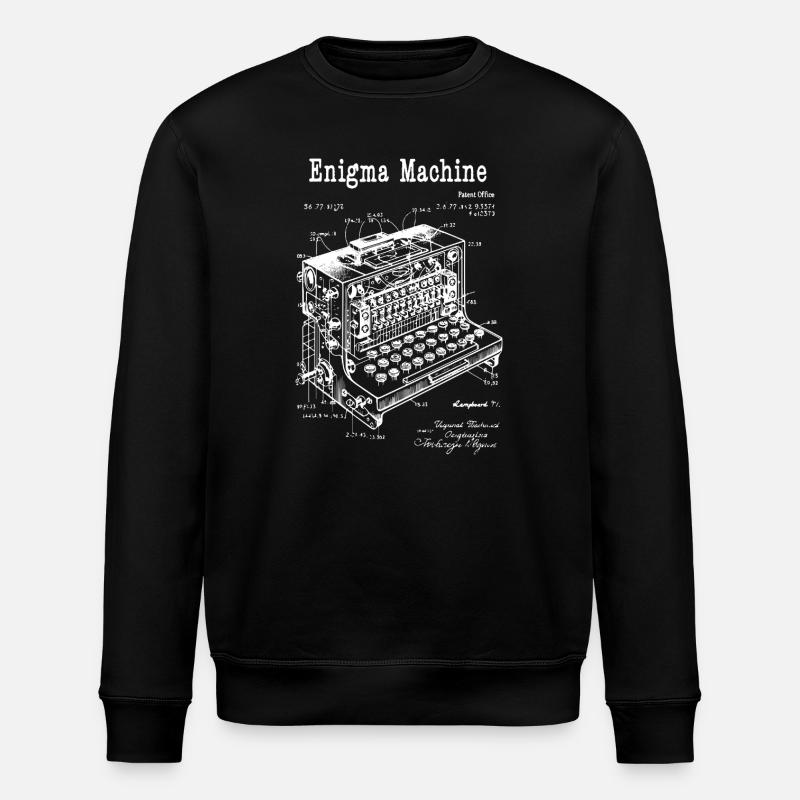 Enigma-Maschinenbauplan - Stanley/Stella Unisex Bio-Sweatshirt ROLLER - Schwarz