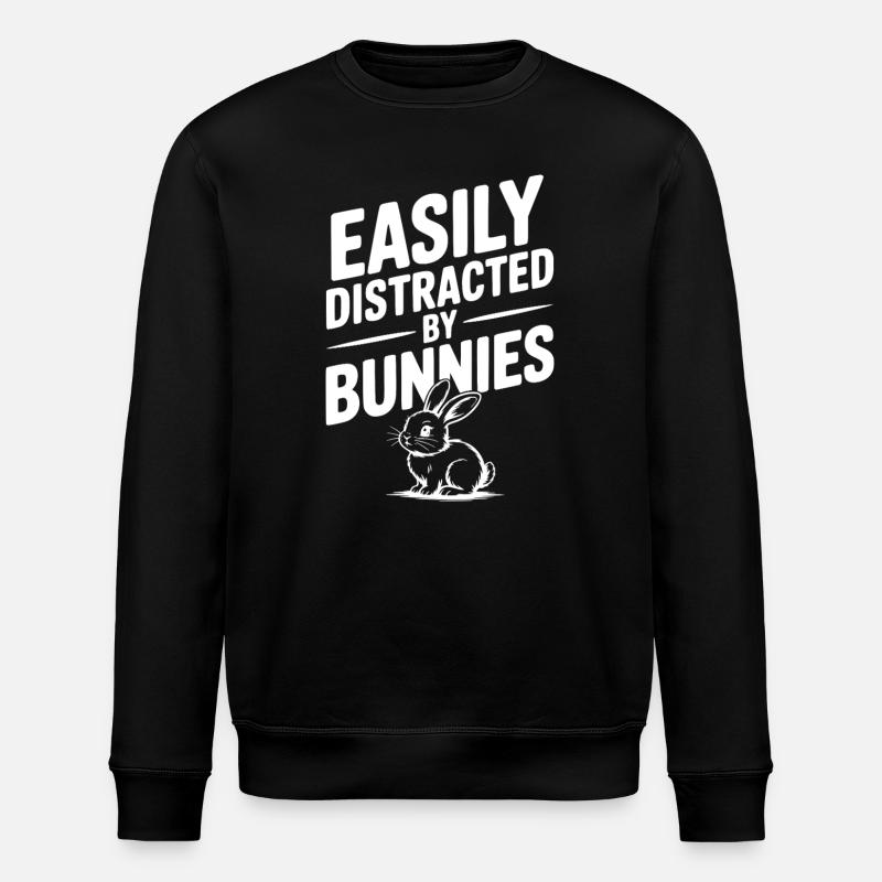 Facilement distraite par les lapins - Sweat bio ROLLER Stanley/Stella Unisexe - noir