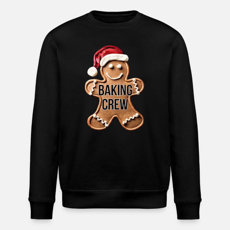 Baking Crew Lebkuchenmann Weihnachten backen - Stanley/Stella Unisex Bio-Sweatshirt ROLLER - Schwarz