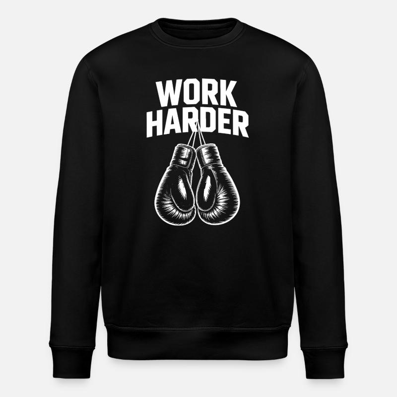 Work härter – Cool Boxing Motivations-Tee - Stanley/Stella Unisex Bio-Sweatshirt ROLLER - Schwarz
