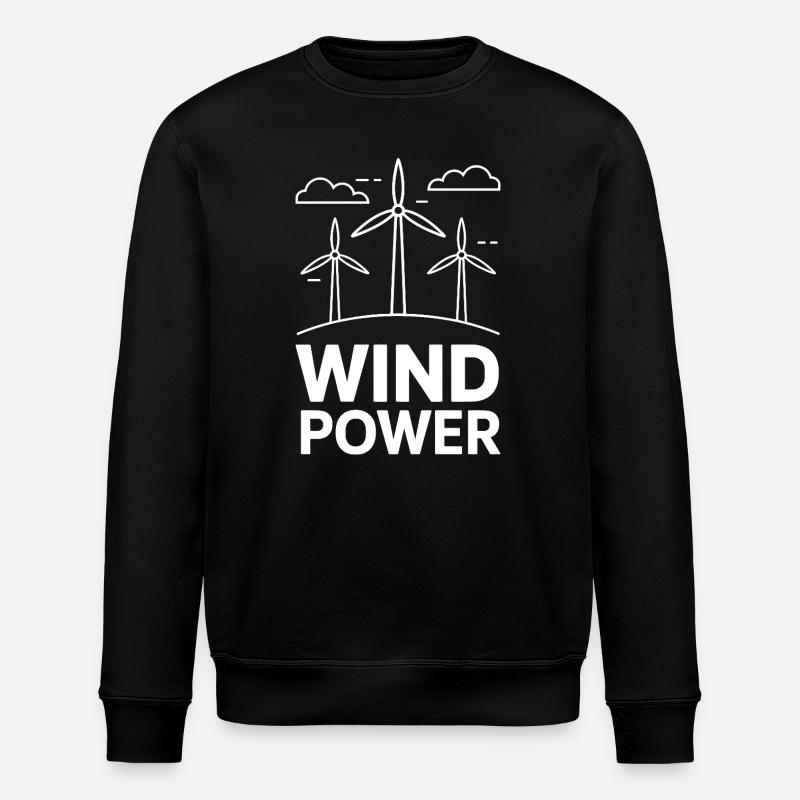  Wind Power Windkraft Erneuerbare Energie - Stanley/Stella Unisex Bio-Sweatshirt ROLLER - Schwarz