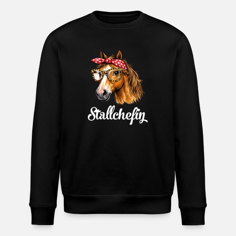 Stallchefin Pferd Stall lustig - Stanley/Stella Unisex Bio-Sweatshirt ROLLER - Schwarz