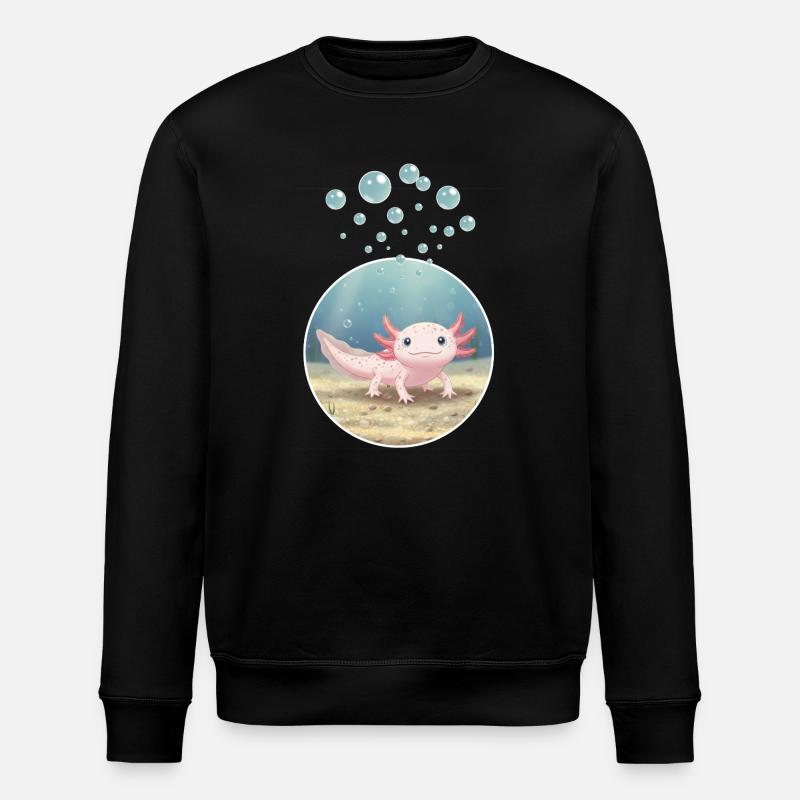 T-shirt design "Axolotl" - Stanley/Stella ROLLER Unisex Organic Sweatshirt - black