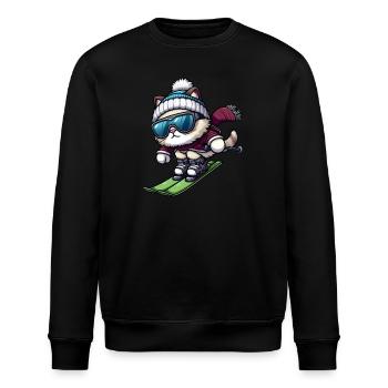 Cat Ski Skis Winter Vacation Winter Sports - Stanley/Stella ROLLER Unisex Organic Sweatshirt - black - Front - Nik (191cm)