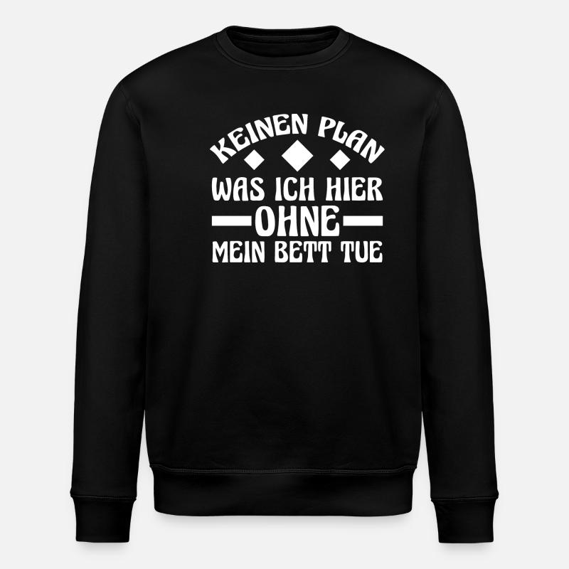 Late riser Shlafen lazy - Stanley/Stella ROLLER Unisex Organic Sweatshirt - black