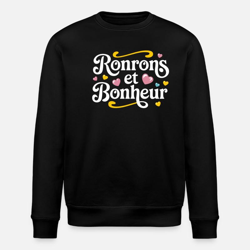 Ronrons et bonheur - Sweat bio ROLLER Stanley/Stella Unisexe - noir