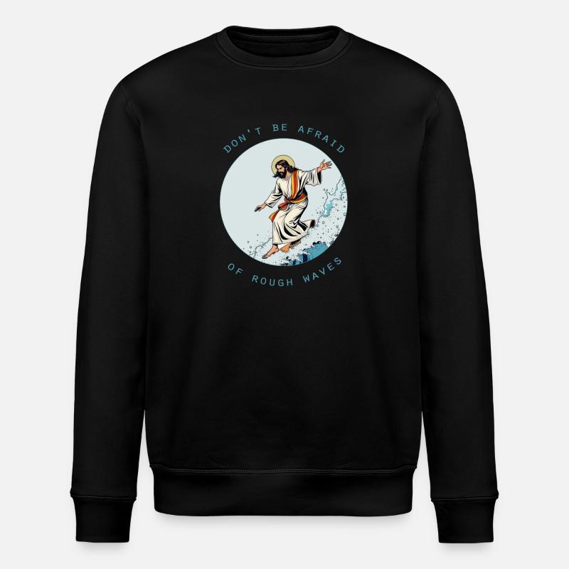 Surfing Jesus - Stanley/Stella ROLLER Unisex Organic Sweatshirt - black