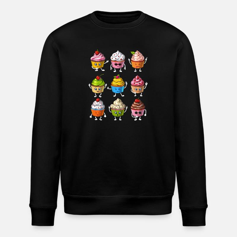 Funny Cupcakes - Stanley/Stella ROLLER Unisex Organic Sweatshirt - black