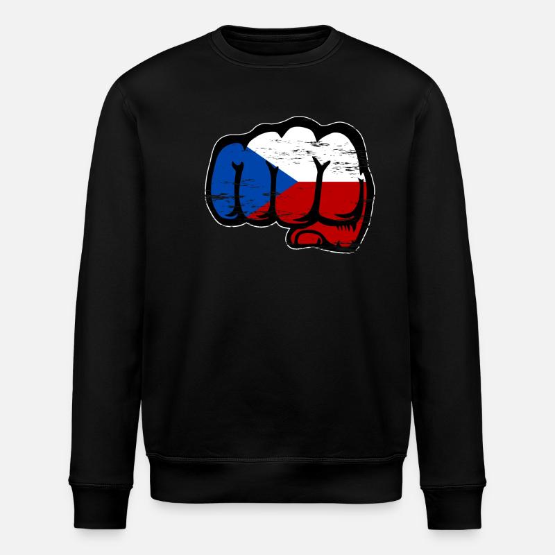 Tschechien Faust Flagge used - Stanley/Stella Unisex Bio-Sweatshirt ROLLER - Schwarz