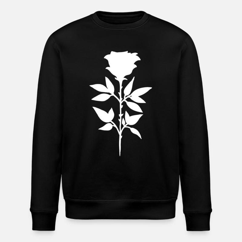 White Rose - Stanley/Stella ROLLER Unisex Organic Sweatshirt - black