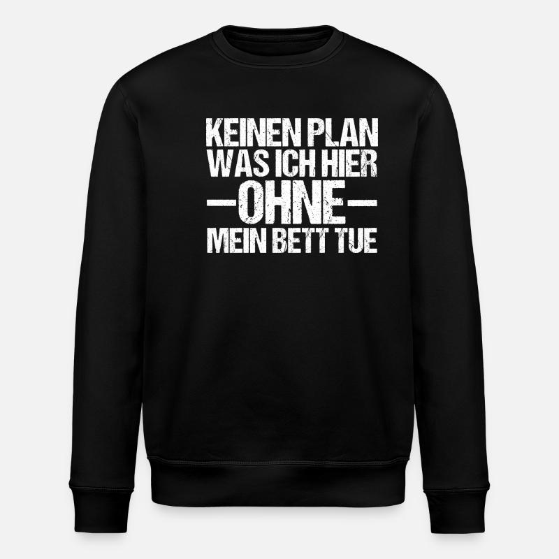 Late riser Shlafen lazy - Stanley/Stella ROLLER Unisex Organic Sweatshirt - black