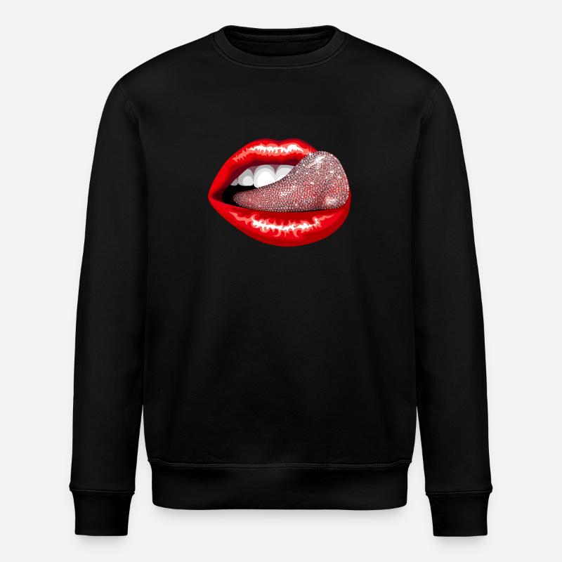 Glitzerzunge - Stanley/Stella Unisex Bio-Sweatshirt ROLLER - Schwarz