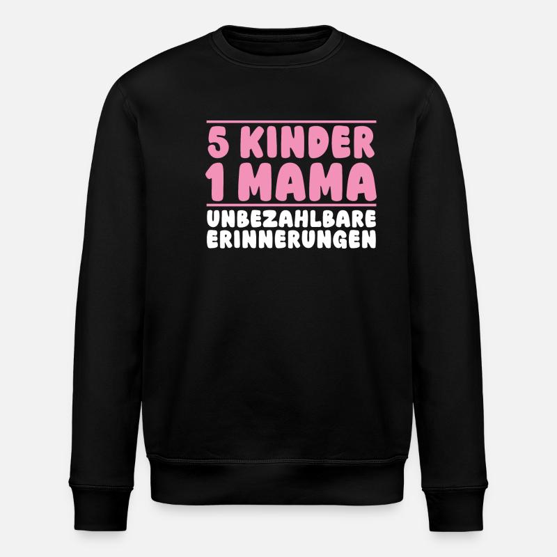 Maman de 5 enfants - Sweat bio ROLLER Stanley/Stella Unisexe - noir
