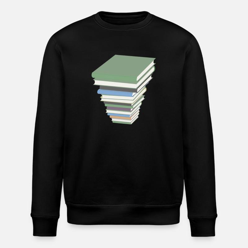 reading books reader reading books78 - Stanley/Stella ROLLER Unisex Organic Sweatshirt - black