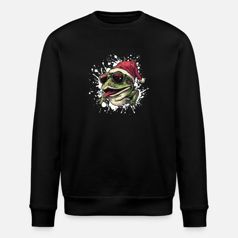 Grenouille Noël Drôle - Sweat bio ROLLER Stanley/Stella Unisexe - noir