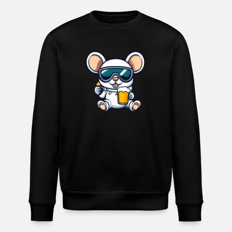 Maus Apres Ski Bier Comic - Stanley/Stella Unisex Bio-Sweatshirt ROLLER - Schwarz