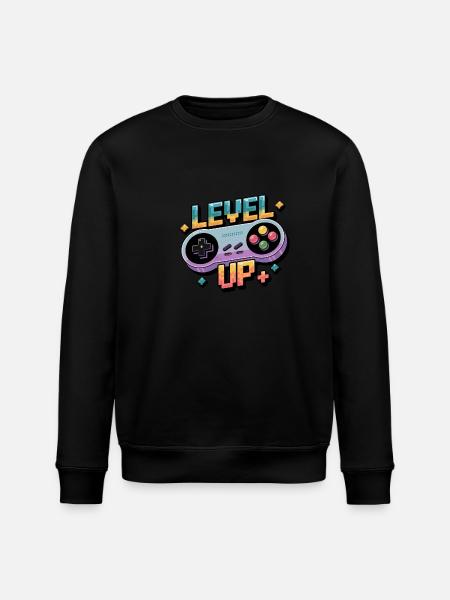 Level Up – Gaming Controller - Stanley/Stella ROLLER Unisex Organic Sweatshirt - black