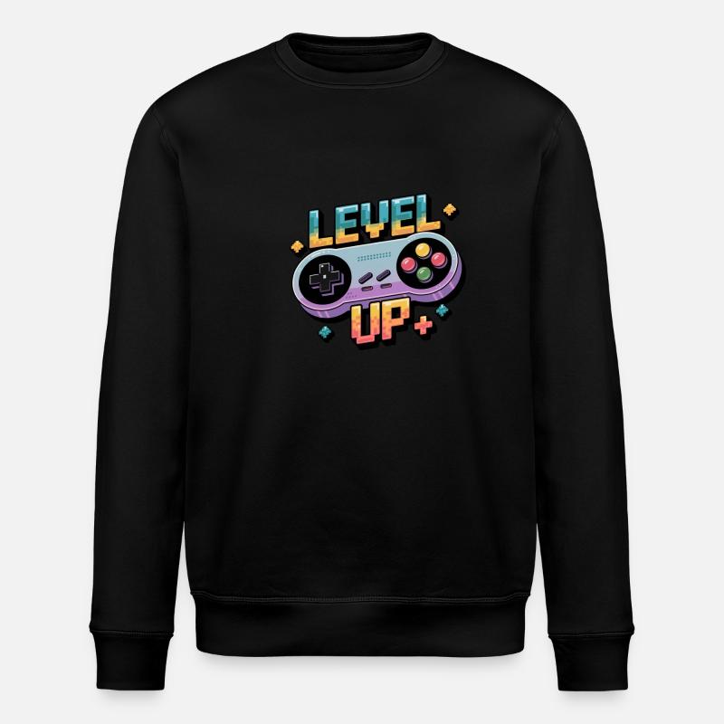 Level Up – Gaming Controller - Stanley/Stella ROLLER Unisex Organic Sweatshirt - black