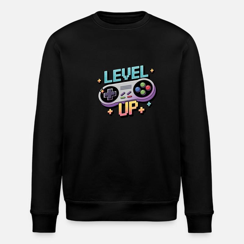 Level Up – Gaming Controller - Stanley/Stella ROLLER Unisex Organic Sweatshirt - black