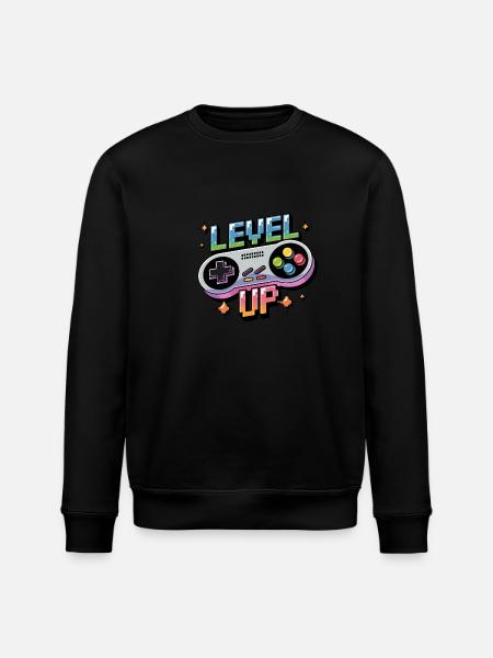 Level Up – Gaming Controller - Stanley/Stella ROLLER Unisex Organic Sweatshirt - black