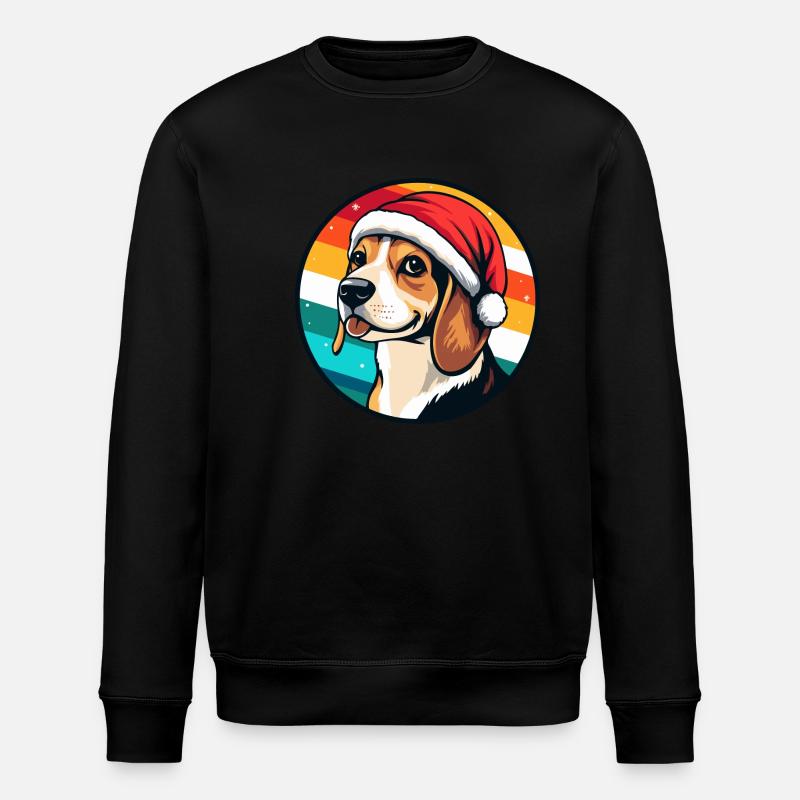 Beagle chien animal de Noël - Sweat bio ROLLER Stanley/Stella Unisexe - noir